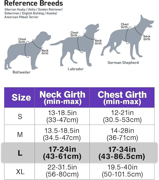 Joytale No Pull Dog Harness for Large Dogs, Reflective Pet Vest with Front Clip, Adjustable Soft Padded Harnesses with Easy Control Handle for Training and Walking, Purple, L