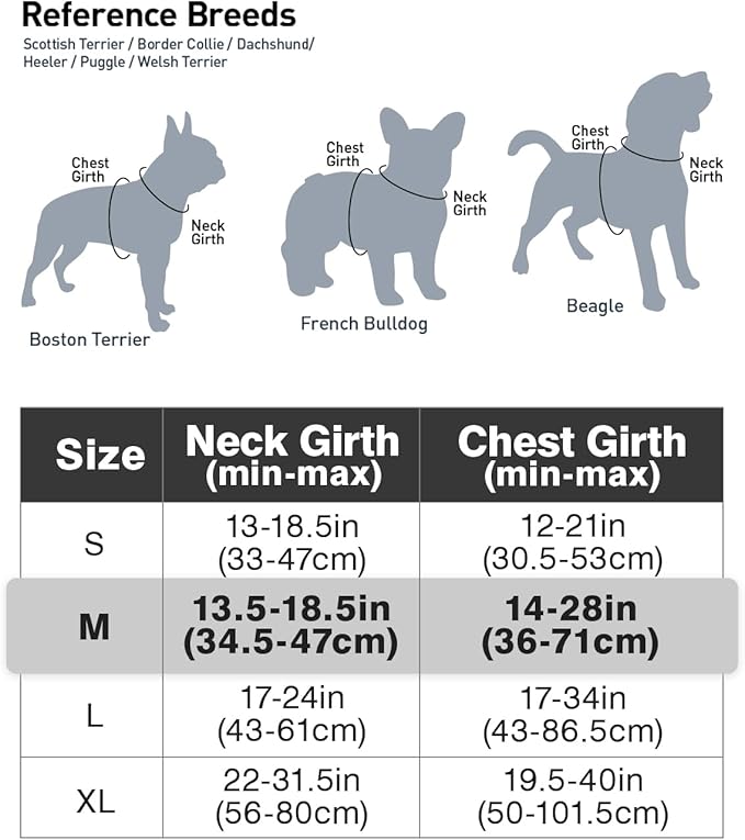 Joytale No Pull Dog Harness Medium Sized Dog, Reflective Pet Vest with Front Clip, Adjustable Soft Padded Harnesses with Easy Control Handle for Training and Walking, Black, M