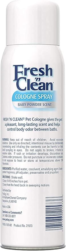 PetAg Fresh 'n Clean Cologne Spray - Baby Powder Scent - 12 Ounce