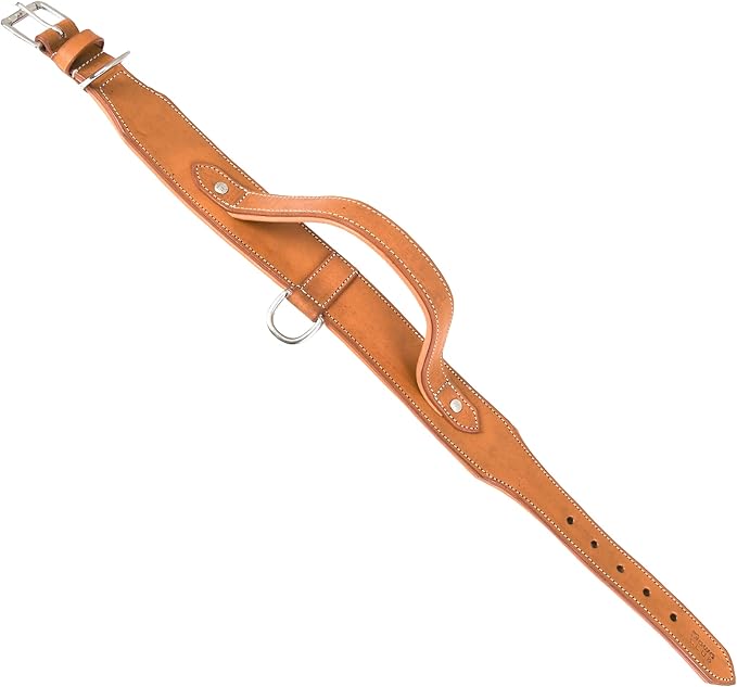 Leather Dog Collar with Handle, 2 Inch Wide Saddle Grade Brown Leather Dog Collar for Large Dogs | Heavy Duty, Comfortable, Inner Soft Padded | (L (Fit Neck Size 18.5"-22.5"), Light Brown)