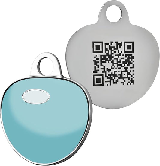 Premium QR Code Dog Tag - Smart Pet ID Tags for Dogs - Scan Dog ID Tag for Instant Location Alert & Modifiable Pet Profile - Dog Tags Personalized for Pets with Dog Training App (Turquoise)