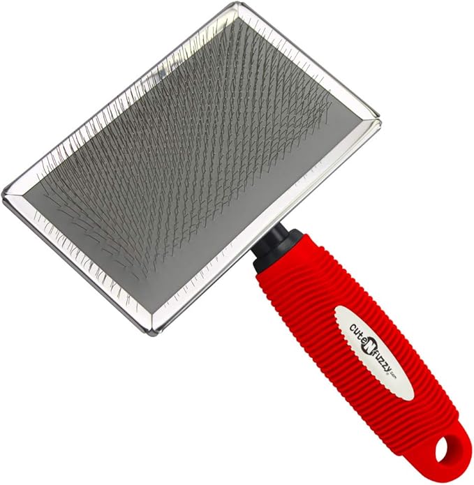 Premium Pet Slicker Brush, Red, Large