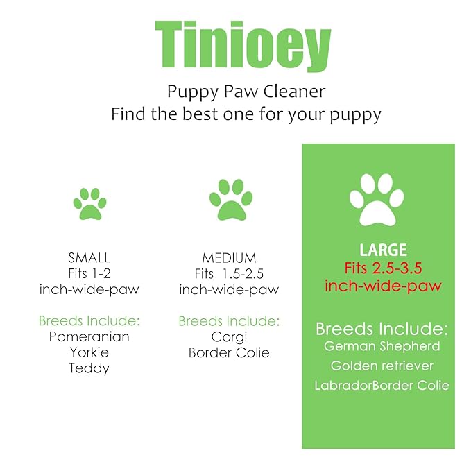 Paw Cleaner for Large Dogs with 3 Towels & Bath Brush, Muddy Foot Washer for Pets (Green)