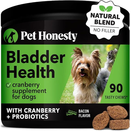 Pet Honesty Cranberry Bladder Health for Dogs – Contains Active Ingredients - Cranberry & D-Mannose to Help Support Dog Urinary Tract Health, Dog Bladder Support, & Kidney Support for Dogs (Bacon)