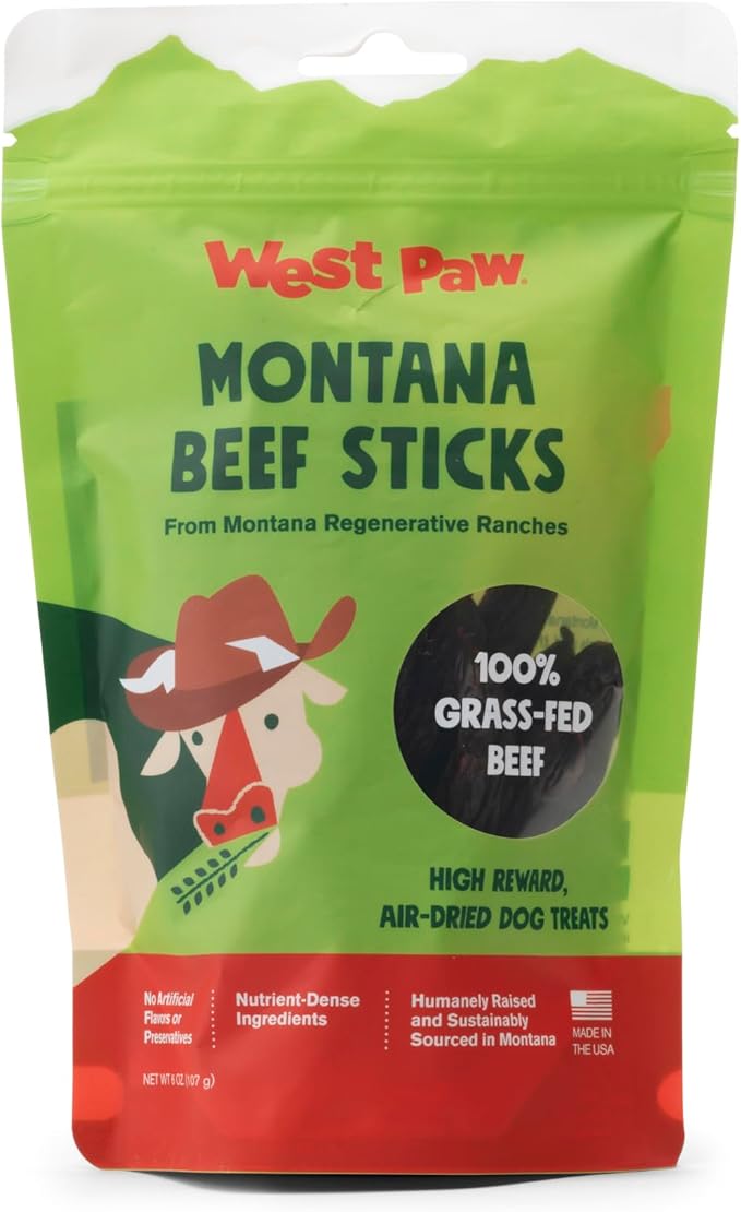 WEST PAW, Air Dried Dog Treat, Montana Beef Stick