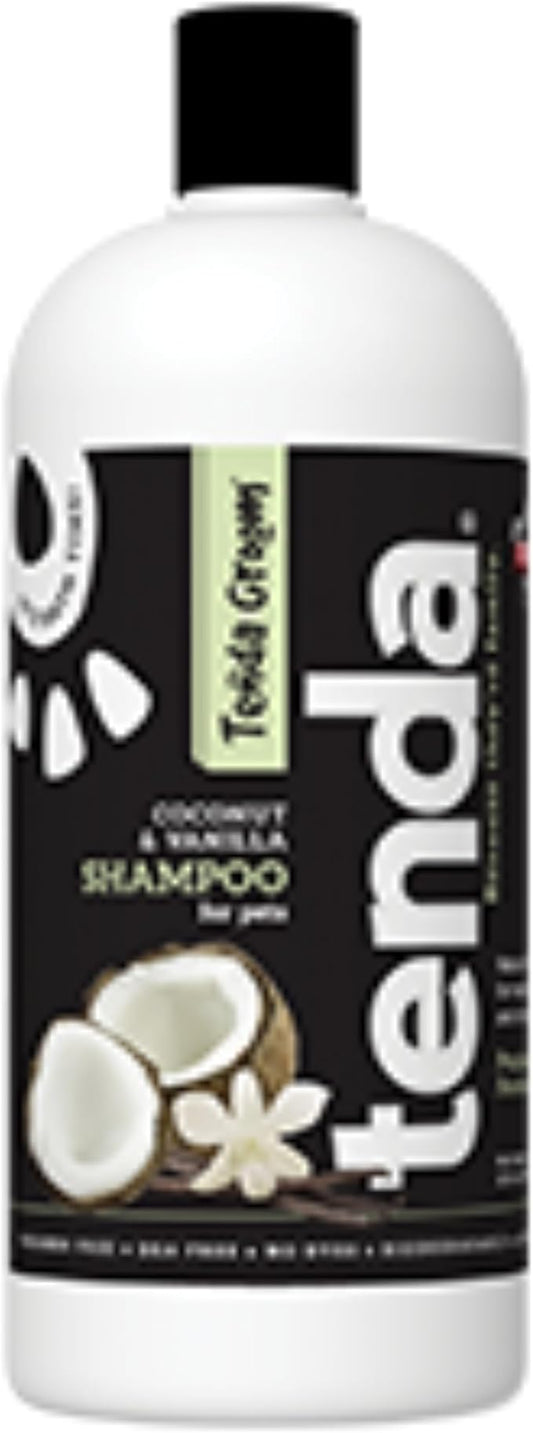 Tenda Coconut & Vanilla Shampoo for Dogs 32oz – Moisturizing Pet Wash with Coconut Oil & Vanilla – Gentle Formula for Clean, Soft, Healthy Coats.