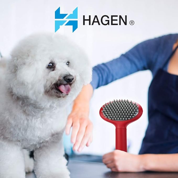 Essentials Rubber Slicker Brush, Dog Grooming Brush, Large, 91244