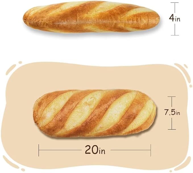 HOMBYS Large Dog Pillow for Large, Medium & Small Dogs, Cute Baguette Designs Dog Claming Pillow for Neck Support, Improve Anxiety Relief-20"x7.5"x4"