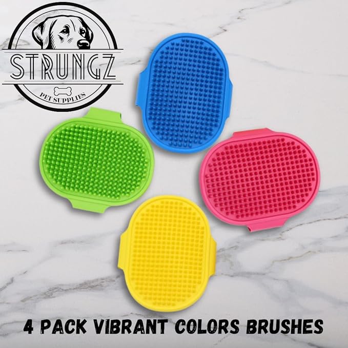 | Dog Bath Brush | 4 PCS Pet Grooming Brush | Pet Hair Removal Brush | Cat Hair Removal Brush | Dog Grooming Bath Brush | Pet Rubber Brush | Pet Silicone Brush | Dog Shampoo Brush