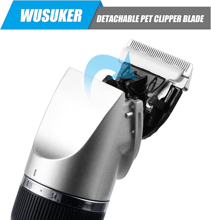 Replacement Blade for Most HOLDOG & oneisall Dog Grooming Clippers, Snap-in Replacement Blades Fit for Most Low Noise Dogs Cats Grooming Clipper, (2 Pack Blade + 4 Pcs Guards)