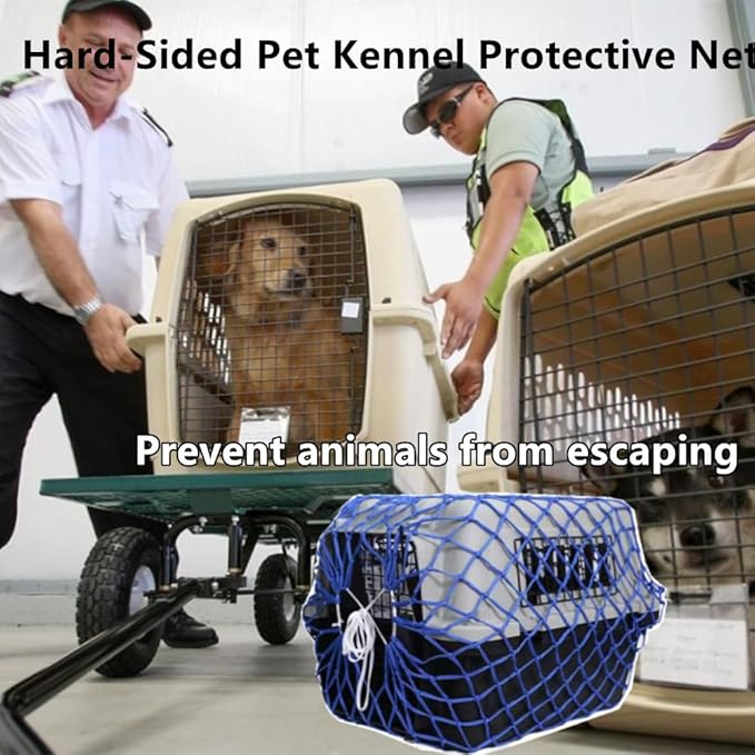 Hard-Sided Pet Kennel Protective Net, Thickened Encrypted Nylon Pet Cage Protection Net Cover, for Pet Airline Shipment, Long-Distance Travel, Prevent Animals from Escape