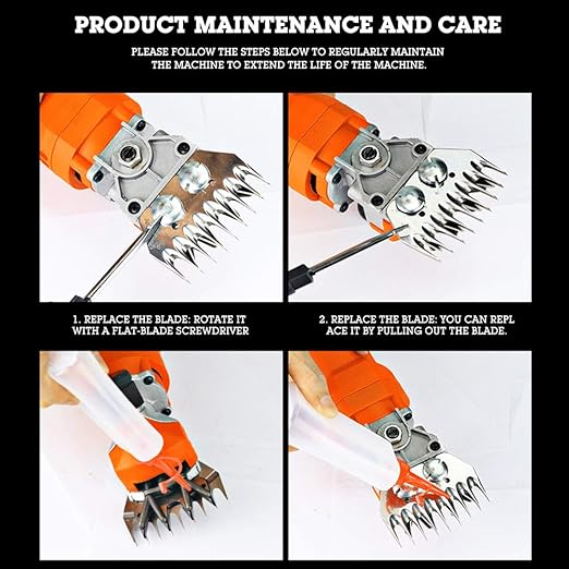 Sheep Shears Replacement Blades, Professional Stainless Steel Sheep Clippers Clipper Blades for Grooming Goats, Lambs, Llamas, Alpacas (9 Teeth Straight Blade (+ oscillating Blade))