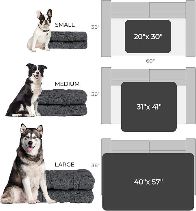 Luciphia Small Dog Blanket Washable Pet Bed Cover Soft Fluffy Puppy Blanket with Premium Fleece Cozy Calming Cat Blankets for Indoor Cats Grey 30x20 inch