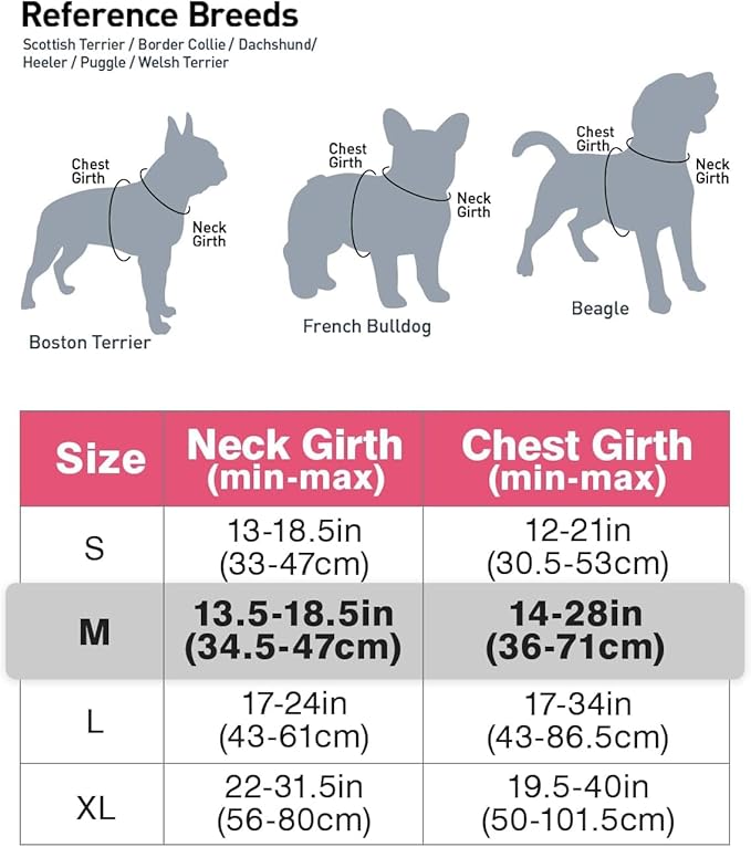 Joytale No Pull Dog Harness Medium Sized Dog, Reflective Pet Vest with Front Clip, Adjustable Soft Padded Harnesses with Easy Control Handle for Training and Walking, Pink, M