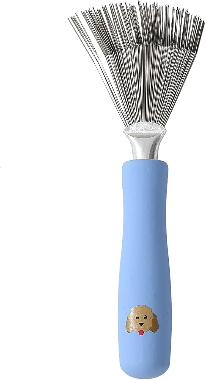 Slicker Brush for Dogs, Grooming Supplies - Best Doodle & Poodle Comb for Long Haired Dogs - Goldendoodle Long Pin Dentangler For Dematting (Large) (Large Slicker & Cleaner)