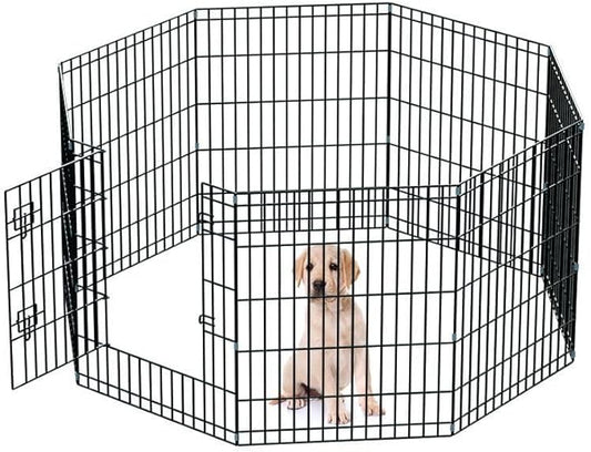Dog Fence Outdoor inchdoor Dog Playpen 32.31" Height 6 Panels Metal Puppy Playpen for Small Dogs