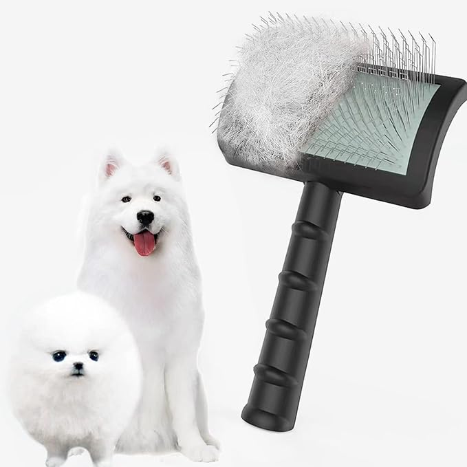 Large Firm Slicker Brush for Dogs Goldendoodles - Extra Long Pin Slicker Brush for Large Dog Pet Grooming Wire Brush and Deshedding - Removes Long and loose Hair - Undercoat - 25mm(1")(Black)