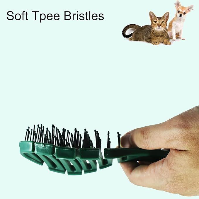Small Dog Grooming Brush - Perfect for Shih Tzus, Yorkies, and Maltipoos - Ideal Puppy Hair Brushes for Maltese and Small Breeds (Dark Green)