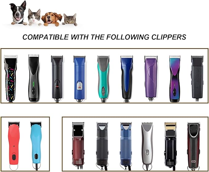 10W Wide Pet Dog Grooming Detachable Blades,Compatible with Andis,Oster A5,Wahl KM10 Clippers,Cut Length 1/16"(1.5mm),Fit for Larger Animals