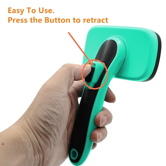 Self Cleaning Slicker Brush for Dogs and Cats,Pet Hair Brush for Shedding Long and Short Hair,Pet Grooming with Easy Clean Retractable Bristles -Cat and Dog Grooming Tool
