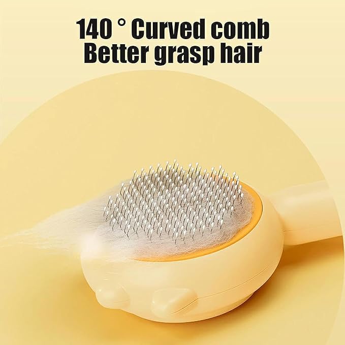 2Pcs Magic Pet Grooming Brush with Release Button for Shedding, Self Cleaning Slicker Comb for Long or Short Hair Cats and Dogs