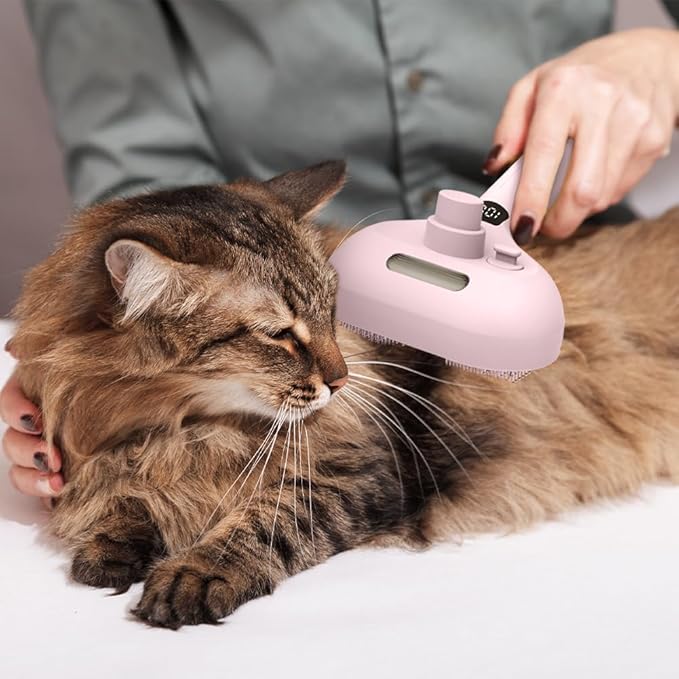 Spray Pet Brush for Shedding, Dog Cat Steam Comb for Pets Grooming with Spray Container EDR Anti-Static Suits for Long&Short Hair Pets