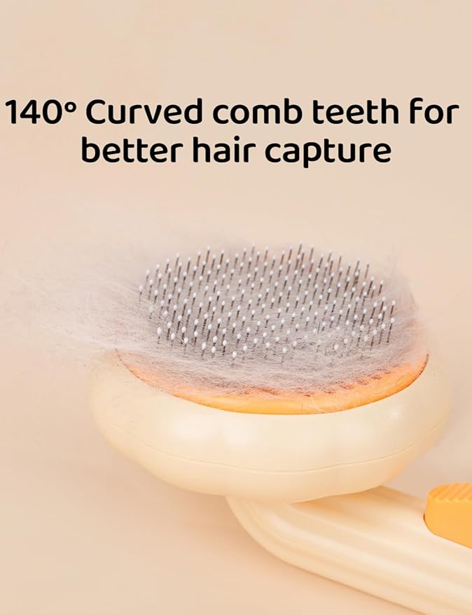Pet Grooming Tool - Brush with Release Button for Detangling Long and Short Hair, Removing Fur Knots, Shedding, and Fleas on Dogs and Cats