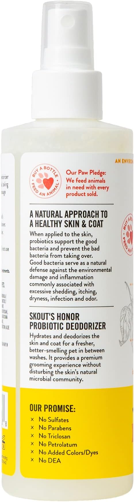 Skout's Honor Pet Deodorizer Spray- Hydrating Daily-Use with Avocado Oil & Omega-3s, Paraben & Sulfate-Free, 97% Natural, 8oz, Honeysuckle