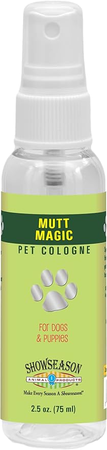 Showseason® Mutt Magic Pet Cologne 2.5 oz For Dogs |Travel Size | Long-Lasting Odor Eliminator | Cruelty-Free | Paraben-Free | Biodegradable | Made in The USA