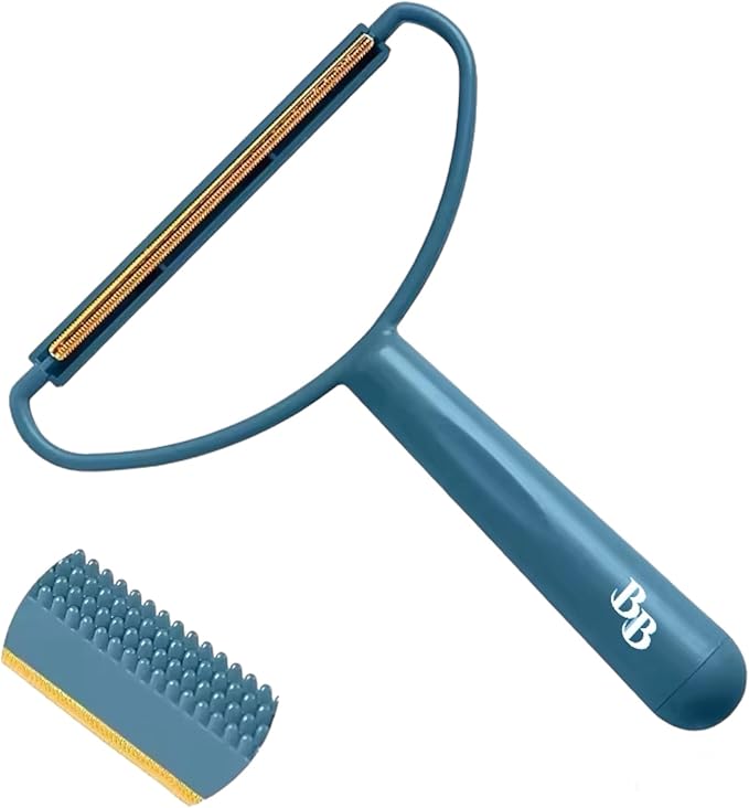 Pet Hair Removal Tool, 2-Sided with Shave and Smooth Surfaces, Large Size, Pet Cleaning Brush for Furniture (Rock Blue)