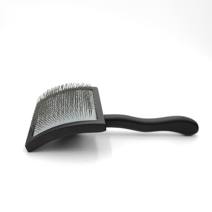 Slicker Brush for Dogs | Professional Dog Shedding Brush and Grooming Comb for Small Dog Breeds and Puppies | Ergonomic and Removes Shedding and Tangled Hair for Shiny Coat - Black