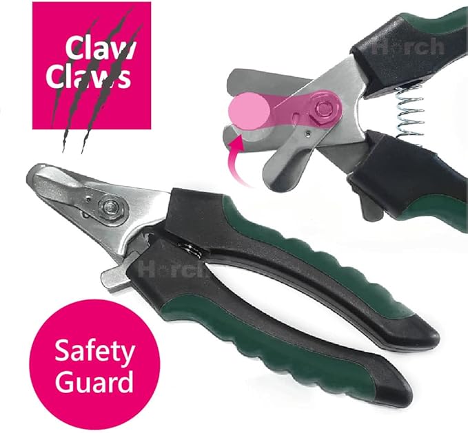 PetsJoy Pet Nail Clipper with Protective Guard to Avoid Over-Cutting, Toenail Trimmer with Razor Sharp Stainless Steel Blades and Anti-Slip Handle, Size:M, for Small to Medium Pets