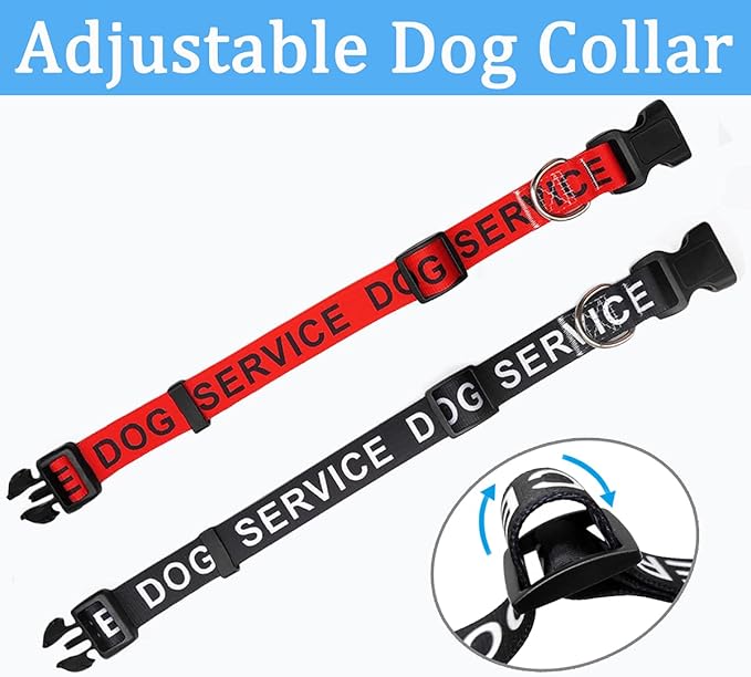 MayPaw Service Dog Collar, 1” and 1.5” Wide Dog Collar Strong Nylon Medium Large Extra-Large Dog Collar (Neck Fit 14-22",1" Wide, Black)