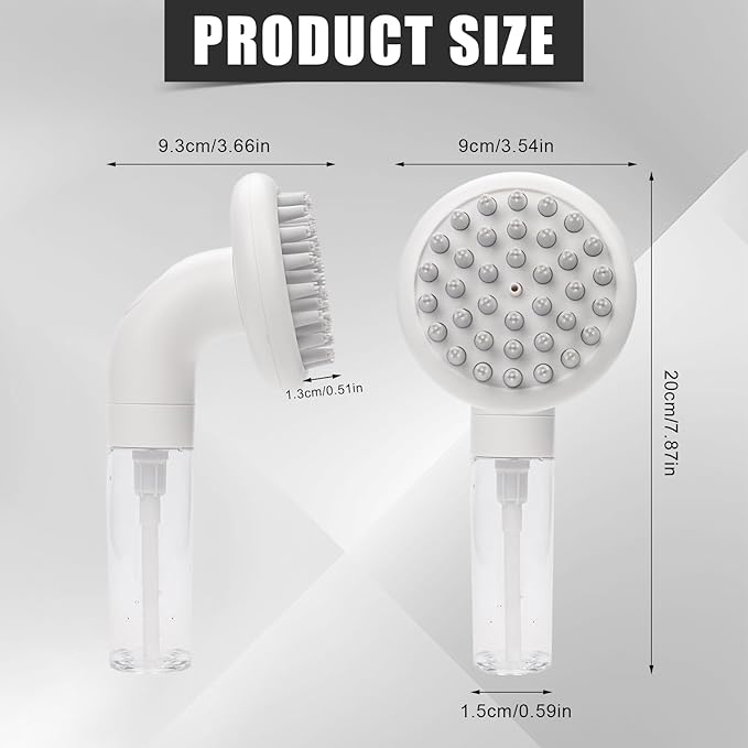 Dog Bath Brush, 3 in 1 Silicone Dog Scrubber for Bath Dog Shampoo Dispenser Brush with 36 Cleaning Brush Heads Pet Beauty Massage Washing Brush for Dogs Short Long Hair, 7.87x3.54in