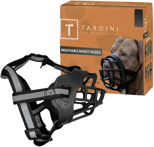 Dog Muzzle– Soft Rubber Basket Muzzle for Large Dogs- Dog Muzzle for Medium Sized Dogs- Muzzle for Small Dogs - Prevents Biting, Scavenging- Allows Panting, Drinking- Bozales para Perros- Mouth Guard