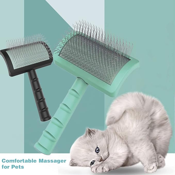 Large Firm Slicker Brush for Dogs Goldendoodles - Extra Long Pin Slicker Brush for Large Dog Pet Grooming Wire Brush and Deshedding - Removes Long and loose Hair - Undercoat - 25mm(1")(Green)