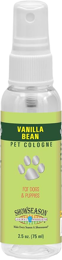 Showseason® Vanilla Bean Pet Cologne 2.5 oz. For Dogs | Travel Size | Long-Lasting Odor Eliminator | Paraben-Free | Biodegradable & Non-Toxic | Made In USA