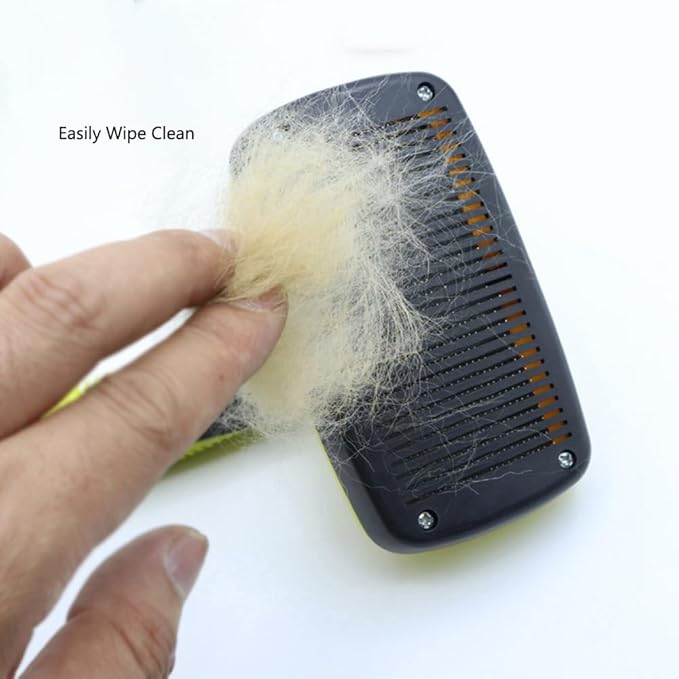 Self Cleaning Slicker Brush for Dogs Cats Brush for Shedding Grooming Brushes for Long Short Haired Pets (Green)
