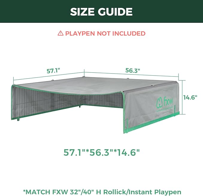 FXW Sun Shade Specialized for FXW Dog Playpen (Not Suitable for Other Brands), Fits for 32"/40" H Rollick/Instant Dog Playpen│Patent Pending (Playpen not Included)