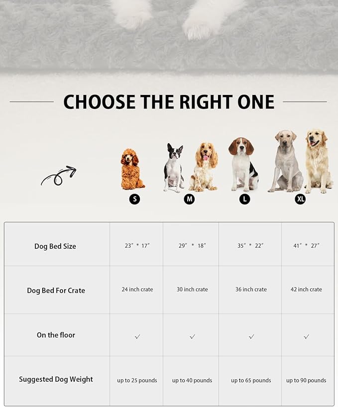 Washable Dog Bed Mat Reversible Dog Crate Pad Soft Fluffy Pet Kennel Beds Dog Sleeping Mattress for Large Jumbo Medium Small Dogs, 29 x 18 Inch, Blue