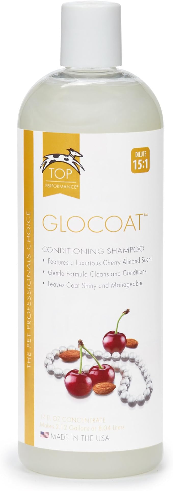 Top Performance GloCoat Conditioning Dog Shampoo 17 Oz. Bottle – Works to Eliminate Tough Tangles for Easy Combing Out