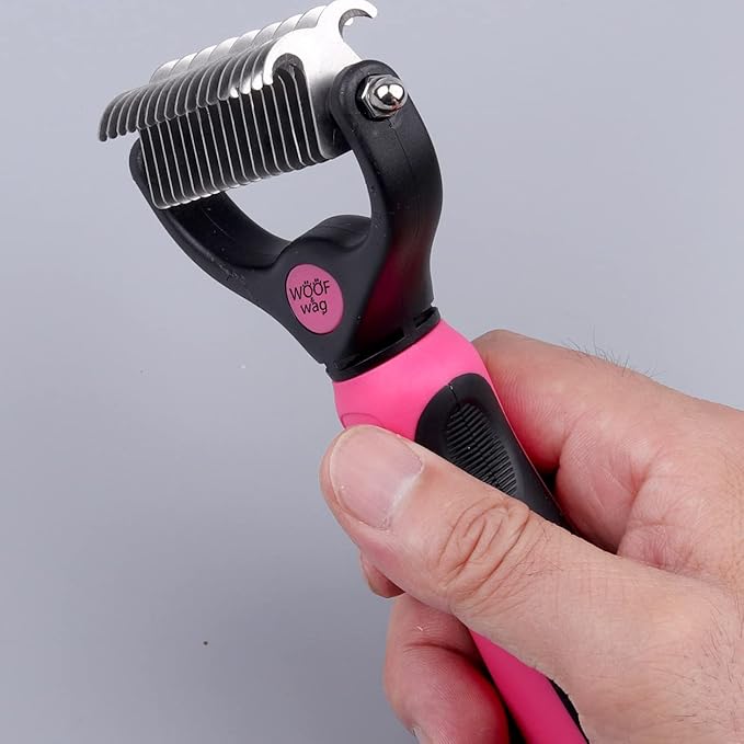 YNR Dog Dematting Comb Grooming Tool Kit, 2 Sided Professional Deshedding Comb Undercoat Rake to Remove Loose Knots, Mats, Tangles Hairs Fits for Pets, Dogs, Cats, Horses and Rabbits