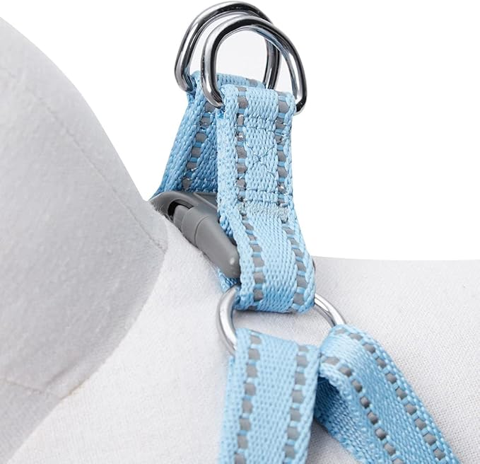 Blueberry Pet Essentials Pastel Color Reflective Dog Harness Vest, Chest Girth 29" - 38.5", Baby Blue, Large, Adjustable Harnesses for Dogs