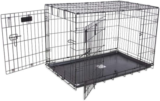 Precision Pet Products Two Door Provalue Wire Dog Crate, 36 Inch, For Pets 50-70 lbs, With 5-Point Locking System