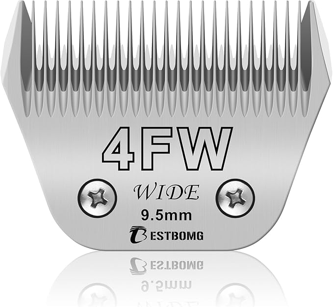 BESTBOMG Size 4FW Wide Detachable Pet Dog Grooming Blades-Cutting Length 3/8"(9.5mm),Compatible with Andis,Oster A5,Wahl km10 Clippers