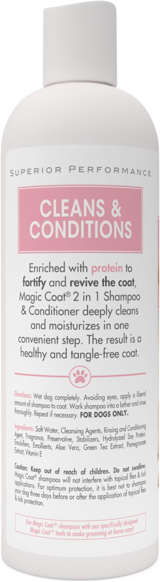 Four Paws Magic Coat Cleans & Conditions 2 in 1 Shampoo and Conditioner, 16 Ounce