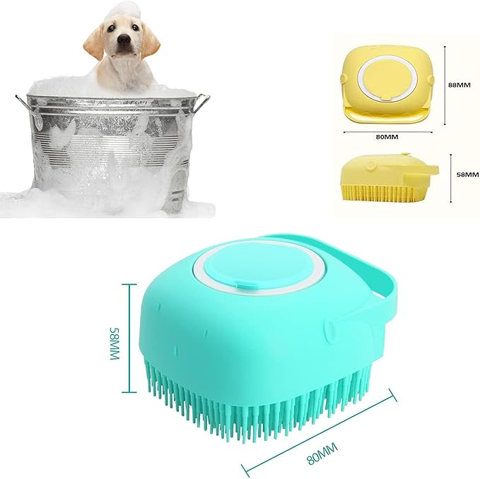 Shampoo Cat Dog Sink Brush Washing Soap and Shampoo for Long Short Haired Dogs Cats Shower Pet Grooming Bath Soft Silicone Bristle Massage Brush OZE-50 (Pink, Standart)