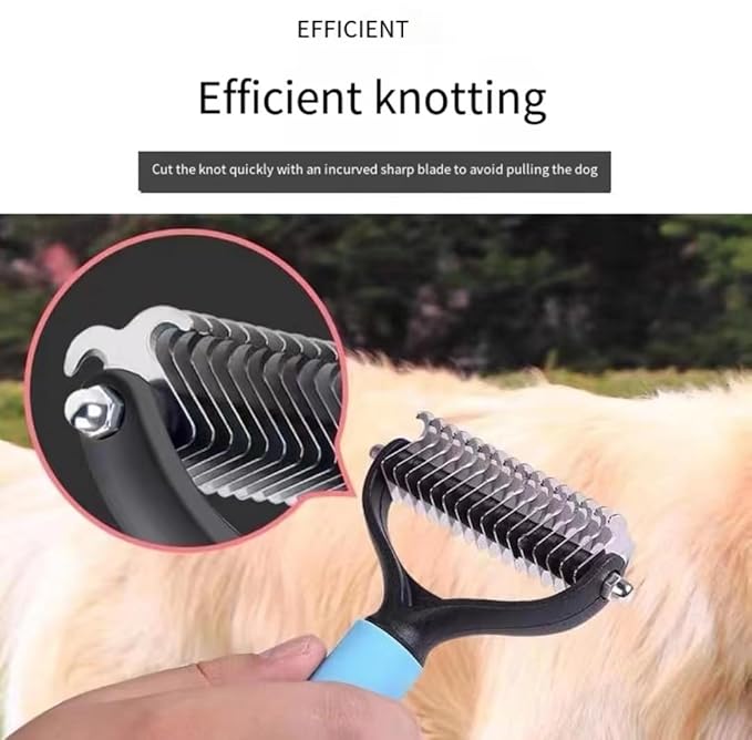 XIIELII 2-Sided Pet Grooming Brush for Dogs & Cats - Detangling Comb with Stainless Steel Teeth, Safe Deshedding Tool for Short/Long Hair(1 Piece)