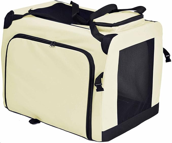 Pet Life Hounda Accordion Metal Framed Soft Folding Expandable Dog Crate - Collapsible Folding Pet Crate or Dog Kennel with Triple Expansion Room Large