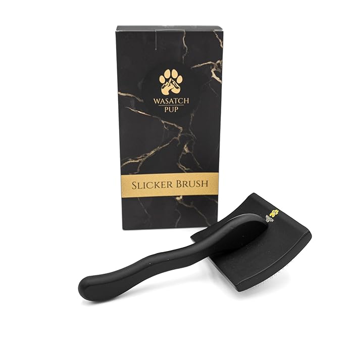 Slicker Brush for Dogs | Professional Dog Shedding Brush and Grooming Comb for Small Dog Breeds and Puppies | Ergonomic and Removes Shedding and Tangled Hair for Shiny Coat - Black